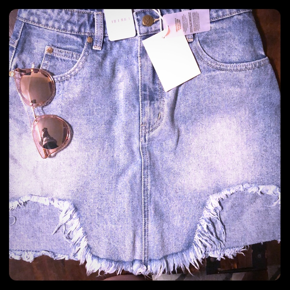 NWT free people Jean skirt